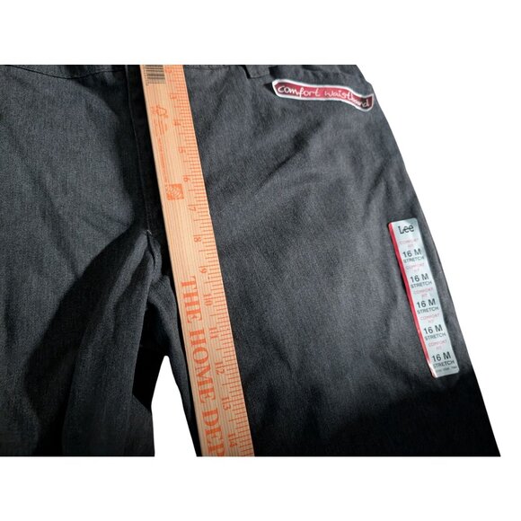 Lee Gray Dress Pants Just Below The Waist Stretch Womens Size 16 - Picture 4 of 9